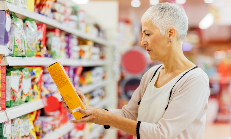 Mature Woman Groceries Shopping.