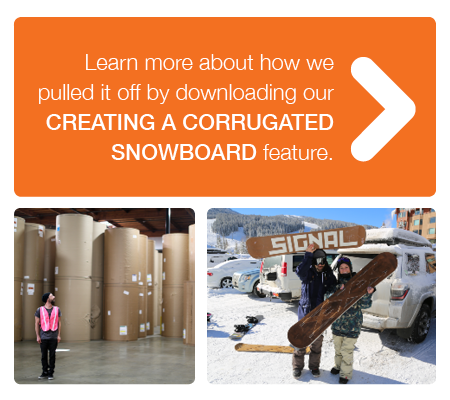 corrugated snowboard feature